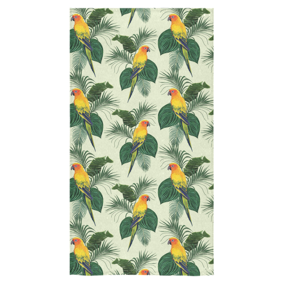 Beautiful parrot palm leaves pattern Bath Towel