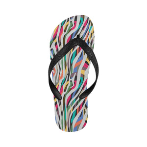 Colorful zebra skin pattern Unisex Flip Flops