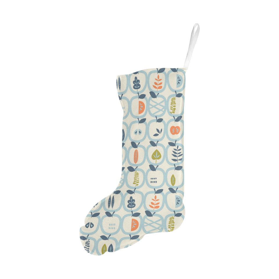 apples leaves pattern Christmas Stocking