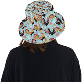Rooster chicken cock snowfalke Unisex Bucket Hat