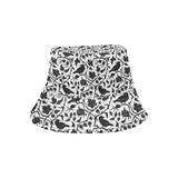 Crow dark floral pattern Unisex Bucket Hat