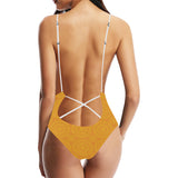 Orange traditional indian element pattern Women's One-Piece Swimsuit