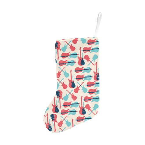 Red Blue guitar pattern Christmas Stocking