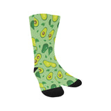 Avocado pattern green background Crew Socks