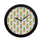 Pineapples pattern Elegant Black Wall Clock