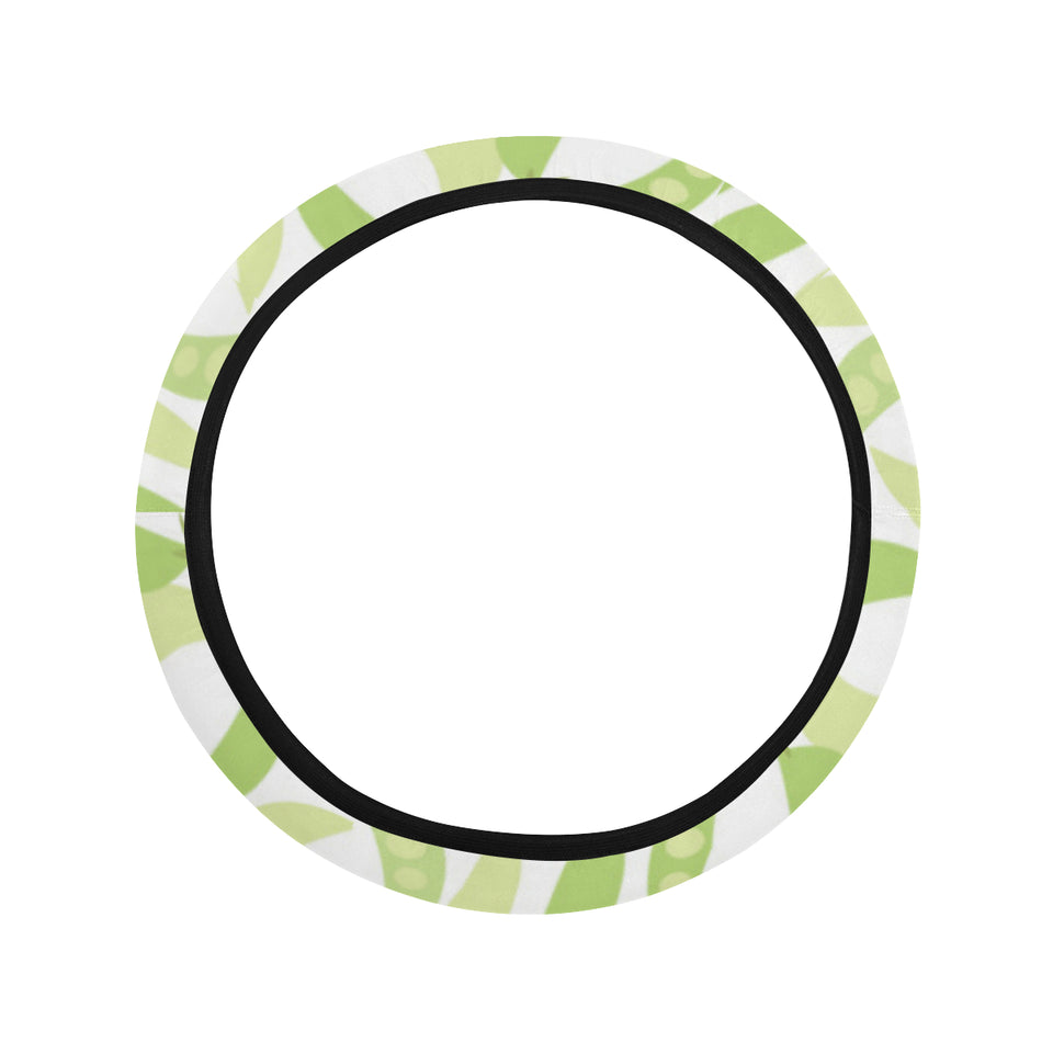 Green Peas Pattern Print Design 03 Car Steering Wheel Cover