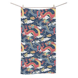Blue red dragon cloud pattern Bath Towel