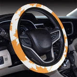 Orange Maple Leaf pattern Car Steering Wheel Cover