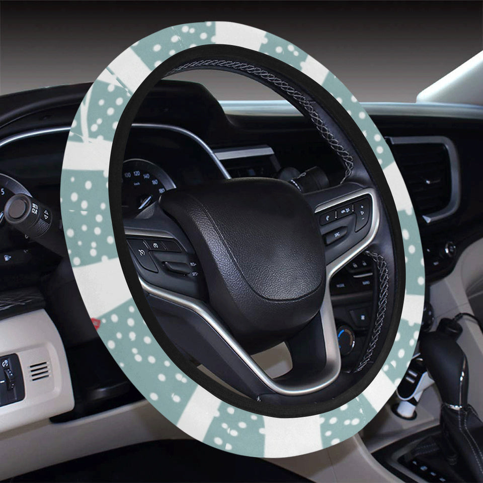 Crows christmas hat scarf Car Steering Wheel Cover