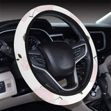 Poodle dog rose cake pattern Car Steering Wheel Cover