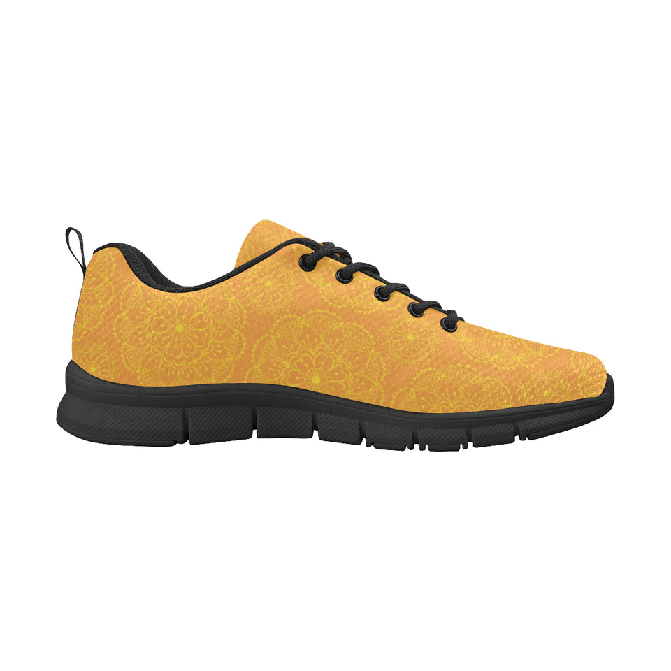 Orange traditional indian element pattern Women's Sneaker Shoes