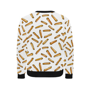 French fries potato pattern Men's Crew Neck Sweatshirt