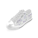 Hand painting Watercolor Lavender Men's Low Top Canvas Shoes White