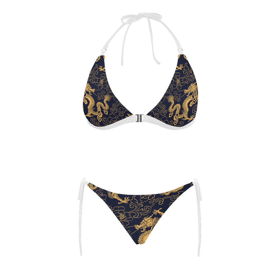 Gold dragon pattern Sexy Bikinis Two-Piece Swimsuits