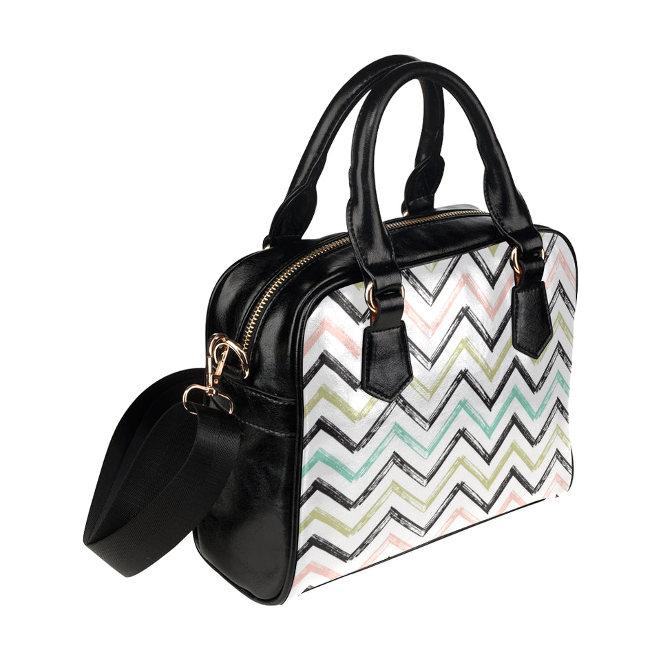zigzag  chevron paint pattern Shoulder Handbag