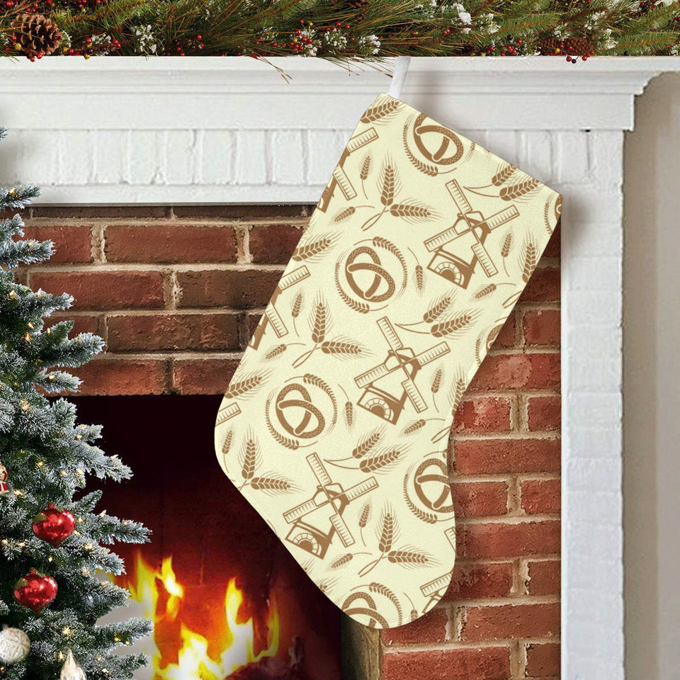 Windmill Wheat pattern Christmas Stocking