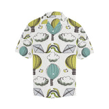 Hot Air Balloon Bird Cloud Pattern Men's All Over Print Hawaiian Shirt