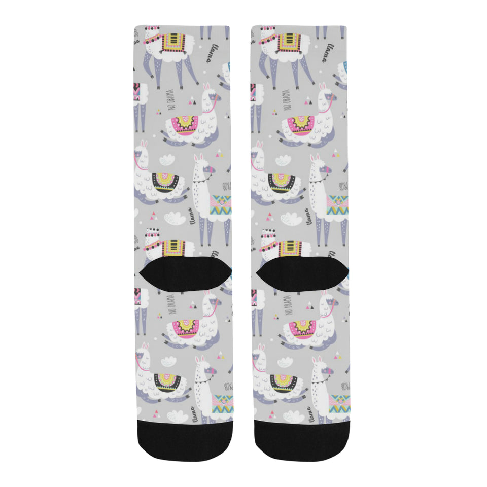 Cute Llama Alpaca pattern Crew Socks