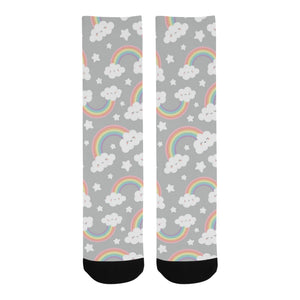 Cute rainbow clound star pattern Crew Socks