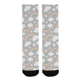 Cute rainbow clound star pattern Crew Socks