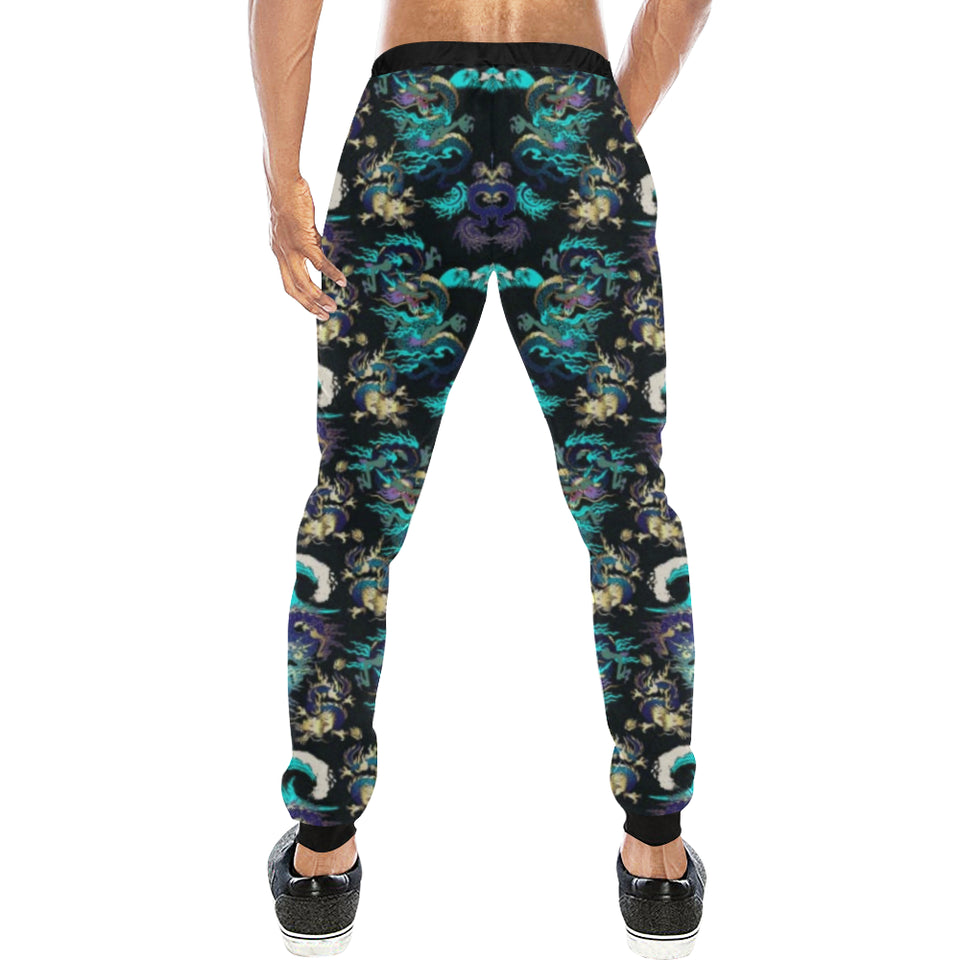 Dragon sea wave pattern Unisex Casual Sweatpants