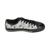 cute mermaid pattern Men's Low Top Canvas Shoes Black