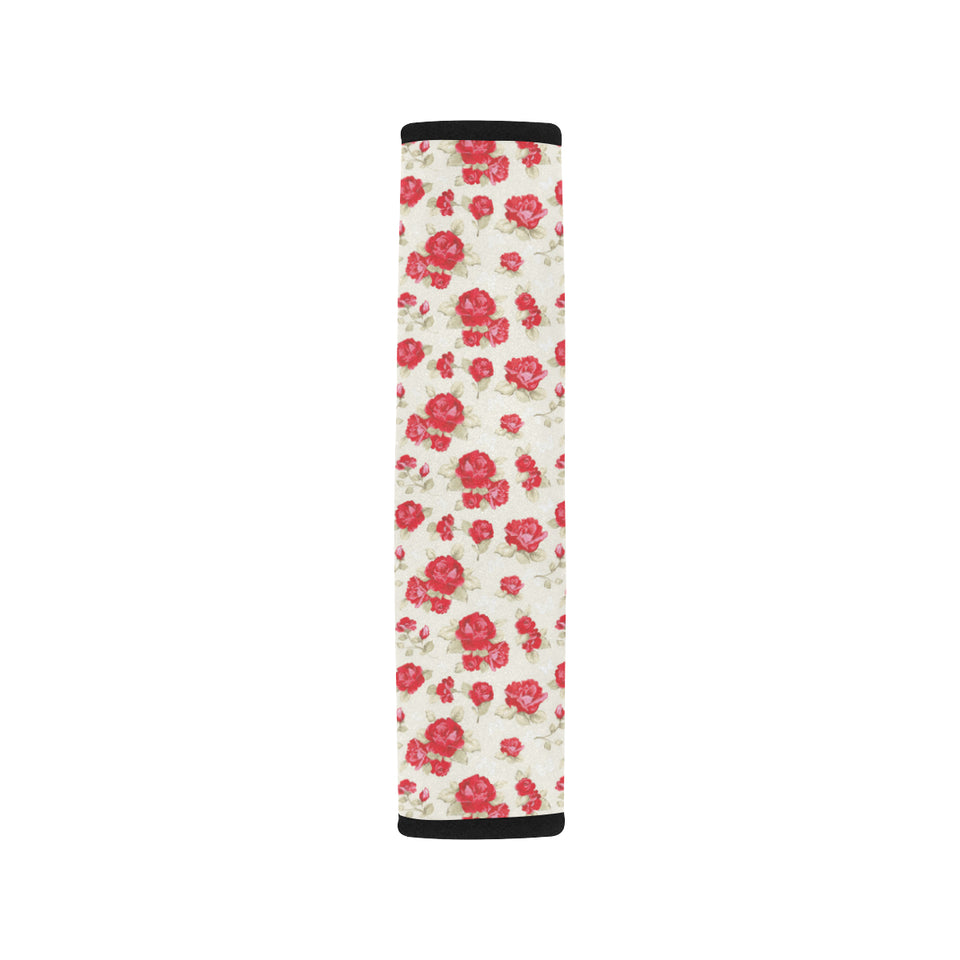 Rose Pattern Print Design 01 Car Seat Belt Cover