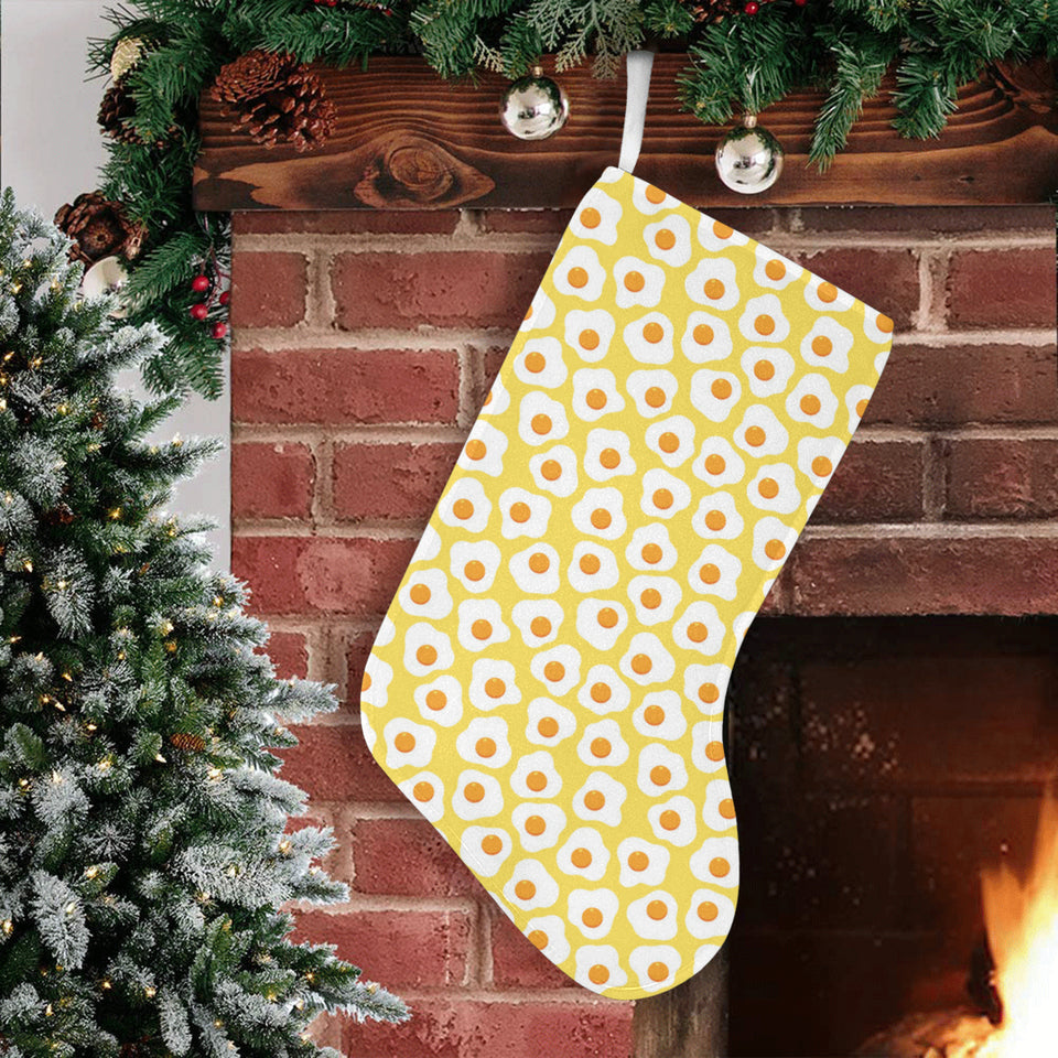 Fried Eggs Pattern Print Design 05 Christmas Stocking