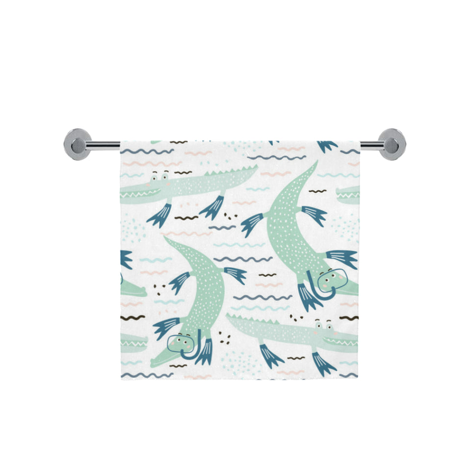 Crocodile diver pattern Bath Towel