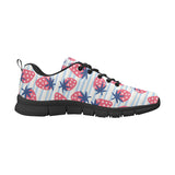 Strawberry pattern blue lines background Men's Sneaker Shoes