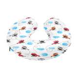 Watercolor helicopter cloud pattern U-Shaped Travel Neck Pillow