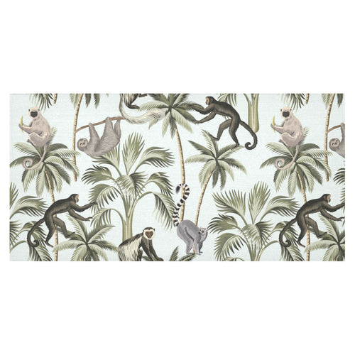 Monkey sloth lemur palm trees pattern Tablecloth
