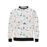 Cute cartoon dinosaurs tree pattern Men's Crew Neck Sweatshirt