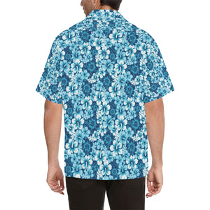 Hibiscus Pattern Print Design 03 Men's All Over Print Hawaiian Shirt (Model T58)