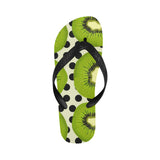 kiwi black dot background Unisex Flip Flops