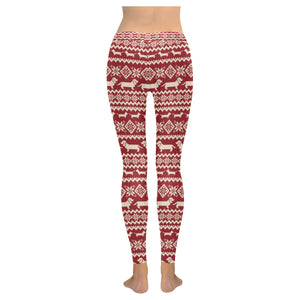 Dachshund Nordic pattern Women's Legging Fulfilled In US