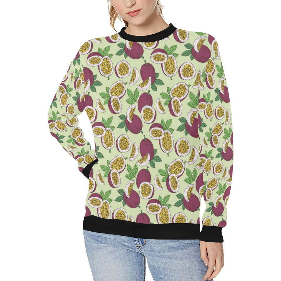 Paassion fruit pattern Women's Crew Neck Sweatshirt