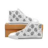 Hand drawn french fries pattern Men's High Top Canvas Shoes White