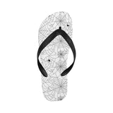 Spider web cobweb pattern white background Unisex Flip Flops