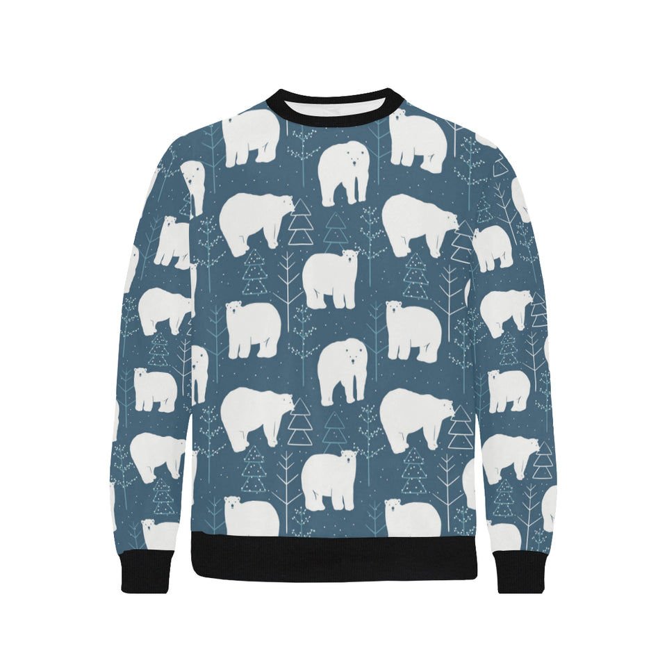 polar bear mother her child pattern Men's Crew Neck Sweatshirt