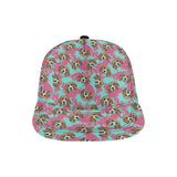 Beagle muzzles turquoise paint splashes pink patte All Over Print Snapback Cap