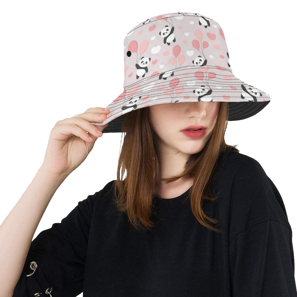 Cute panda ballon heart pattern Unisex Bucket Hat