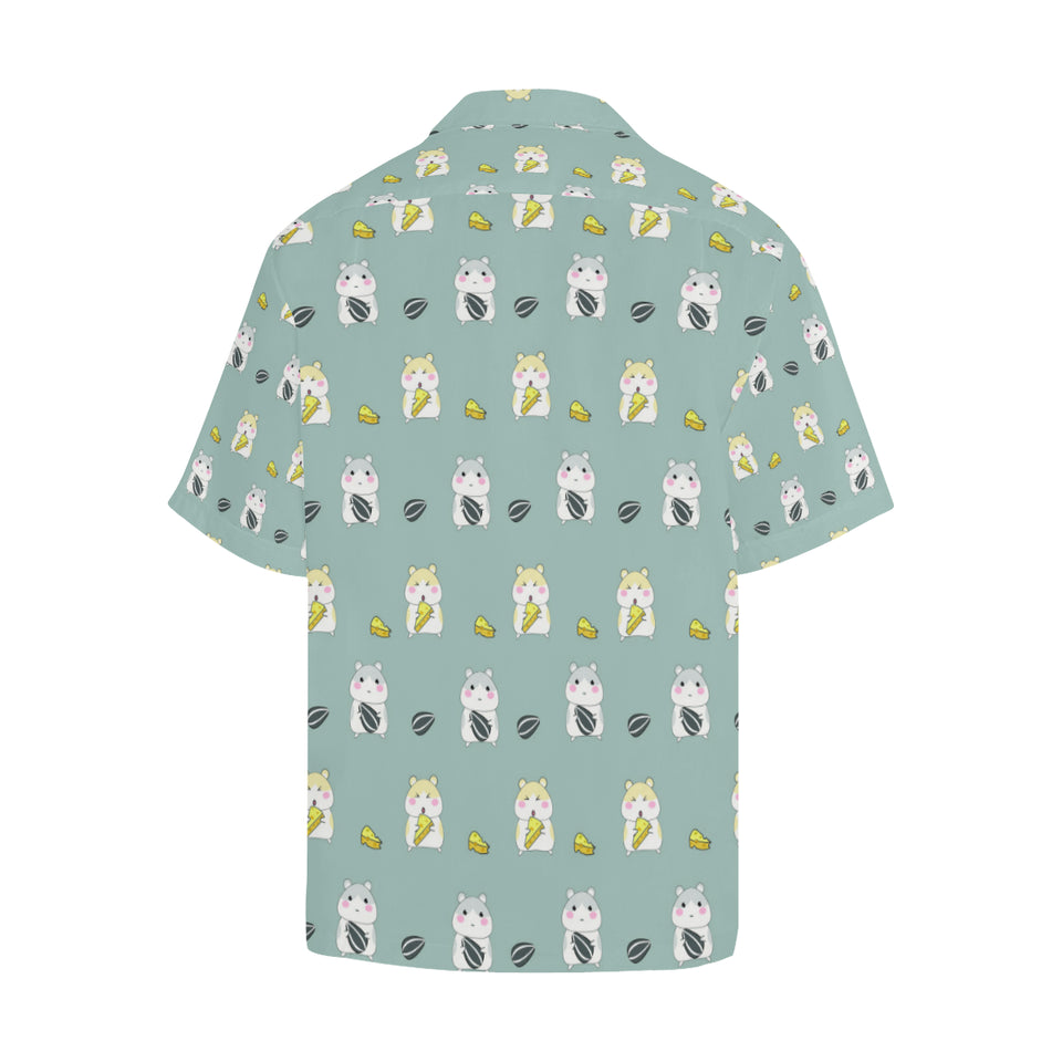 Cute hamster cheese pattern Men's All Over Print Hawaiian Shirt