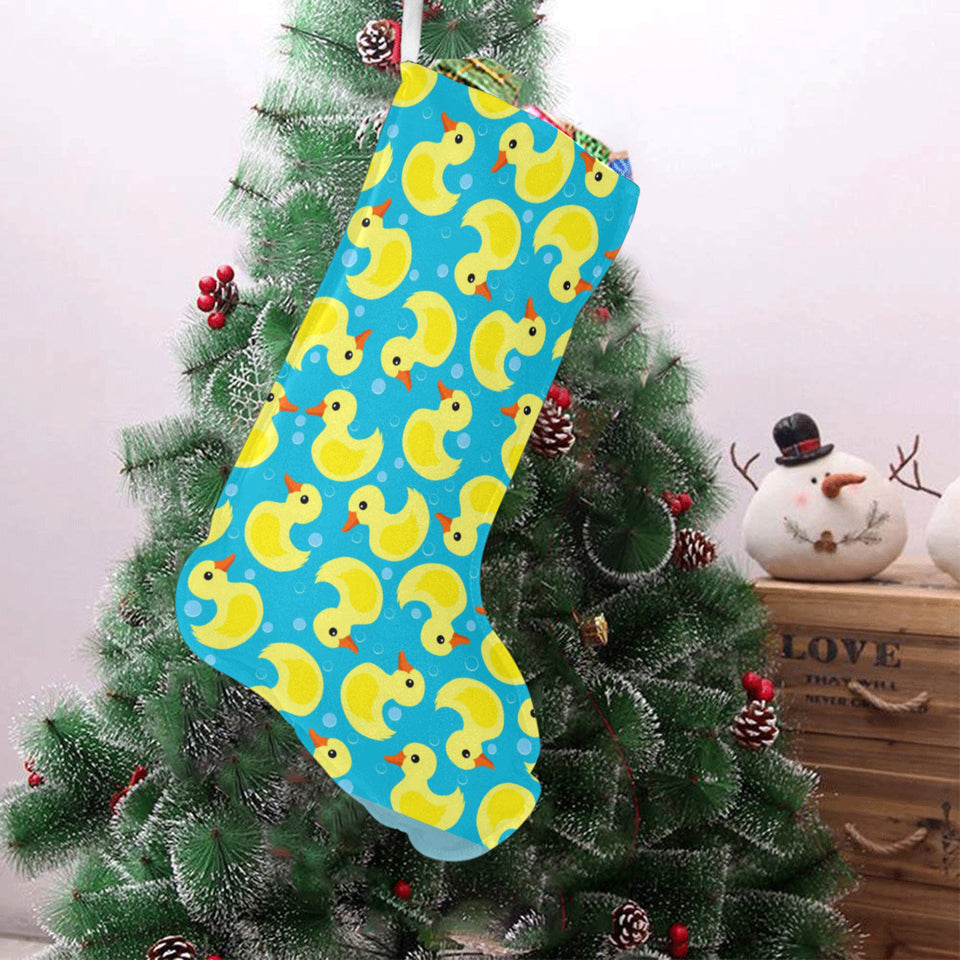 Duck Toy Pattern Print Design 04 Christmas Stocking
