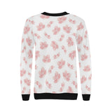 Pink sakura cherry blossom pattern Women's Crew Neck Sweatshirt