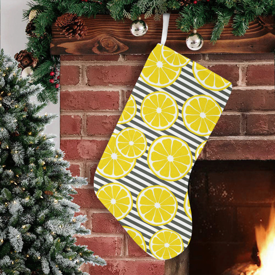slice of lemon design pattern Christmas Stocking