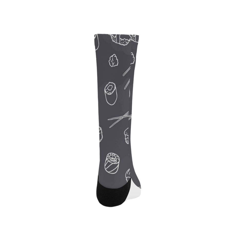 sushi pattern black background Crew Socks