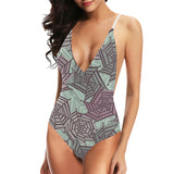 Spider web cobweb design color pattern Women's One-Piece Swimsuit