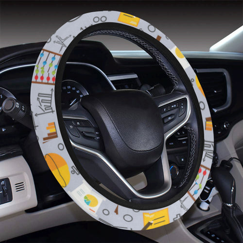 Math Pattern Print Design 04 Car Steering Wheel Cover