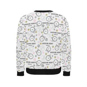 Siberian Husky design pattern Men's Crew Neck Sweatshirt